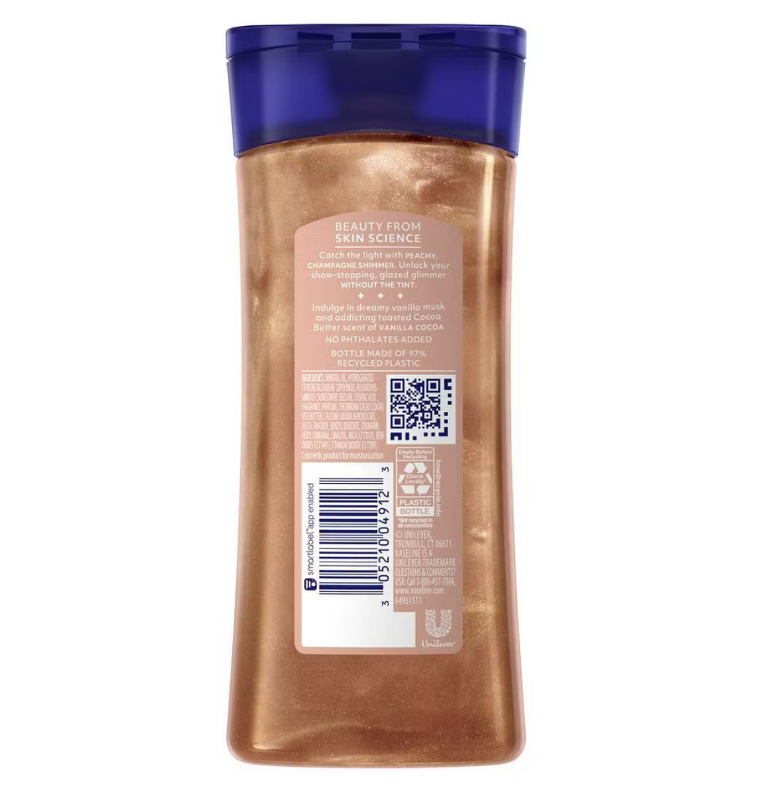 Vaseline Glazed & Glisten Vanilla Cocoa Shimmering Gel Body Oil