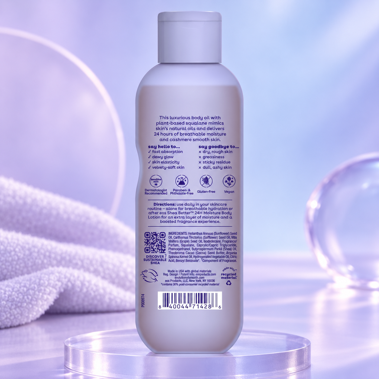 eos Shea Better Cashmere Body Oil - Vanilla Cashmere